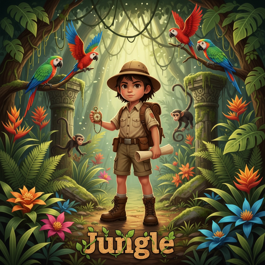 Jungle theme storybook